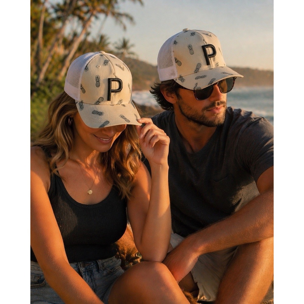 Puma Pineapple Trucker P White Pepper/Navy Snapback Golf Hat/Cap Man/woman